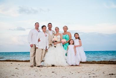 Chrysta and Scott family beach wedding photo